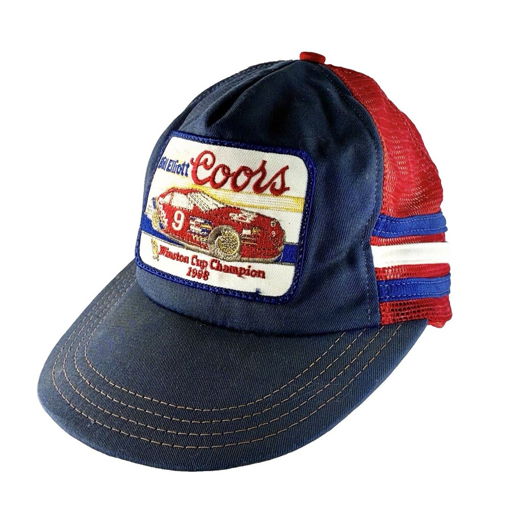 Bill Elliott Coors Winston Cup Champion 1988 Three Stripe Snapback Trucker Hat